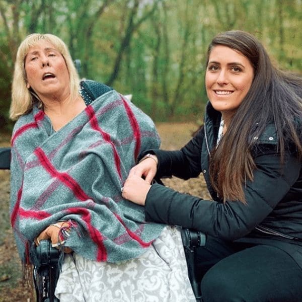 woman with muscular distrophy in wheelchair