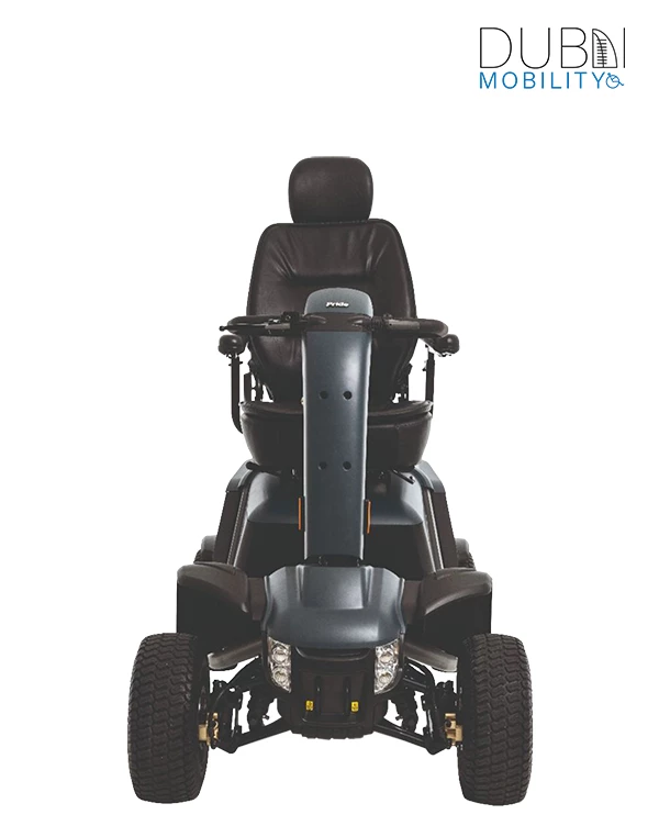Pride Ranger rugged multi-terrain mobility scooter's front